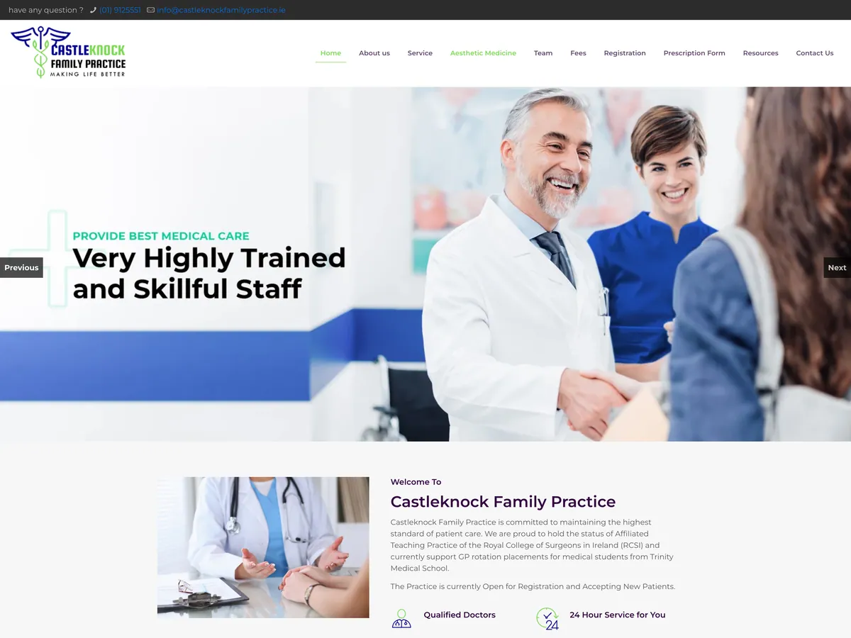 Castleknock Family Practice website — Dublin, Ireland