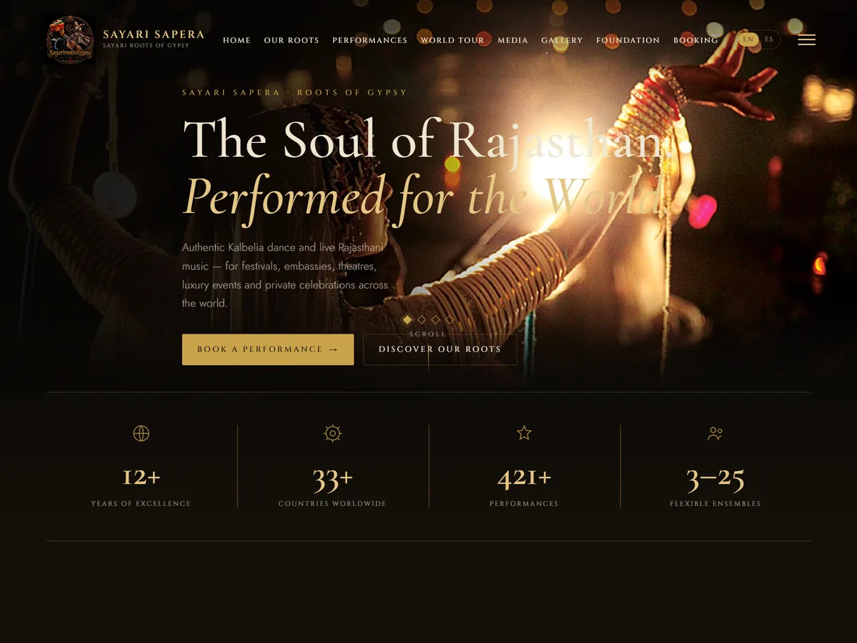 Sayari Roots of Gypsy website — Spain